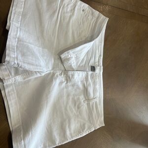 Natural Reflections White Stretch Denim Shorts